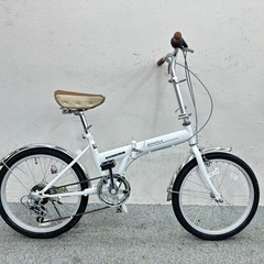 超美品】折り畳み自転車 20インチ ホワイト系
