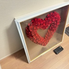 インテリア、オブジェに　ハート型フラワーアートの画像