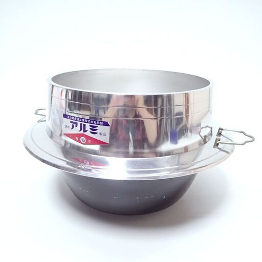 CD211 遠山軽金属 亀印 アルミ 羽釜 28cm 昭和 レトロ 米炊