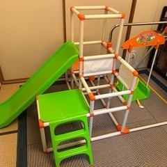 おりたたみロングスロープ キッズパークSP【ジャングルジム 室内 滑り台】室内用ジャングルジム3段の画像