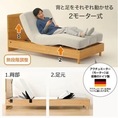 電動ベッドフレーム+マットレスセット（メリッサ3 2M LEG LBR）