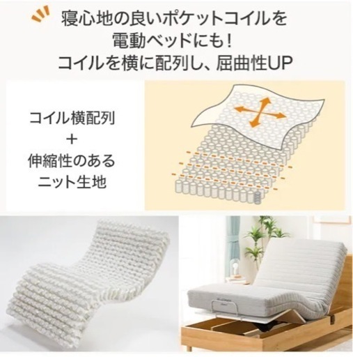 電動ベッドフレーム+マットレスセット（メリッサ3 2M LEG LBR）