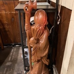 寿老人様の木彫り置物