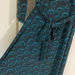 ローラアシュレイ カシュクール ロング ワンピース 七分袖 総柄の画像