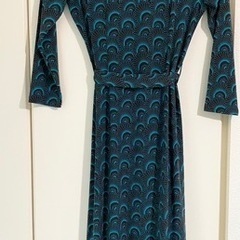 ローラアシュレイ カシュクール ロング ワンピース 七分袖 総柄の画像