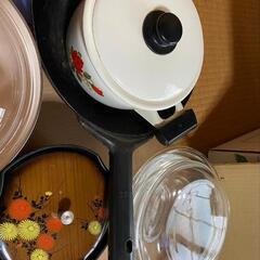 両手鍋　中華鍋　ガラスボウルの画像