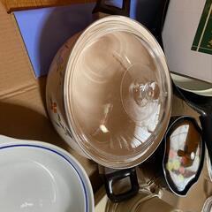 両手鍋　中華鍋　ガラスボウル