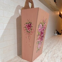 【至急28日まで】バラ柄トールペイント傘立ての画像