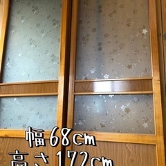レトロ★サクラ柄のガラス入り建具(4枚あります
