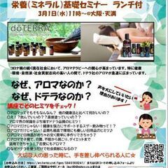 ヘルシーランチ交流会＆アロマセラピー 栄養（ミネラル）基礎セミナー
