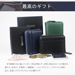 小銭入れ 本革 カードケース コンパクト 財布 ネイビーの画像