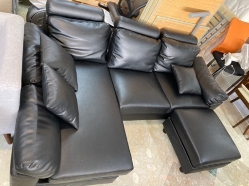 《SALE品》オットマン付き3人掛けソファ リサイクルショップ宮崎屋住吉店23.2.25F