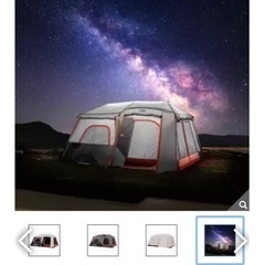 テント LED エアベッドキングサイズ2個付き　10人の画像