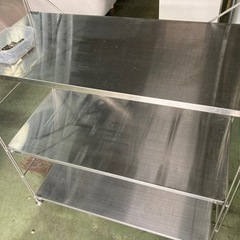 ● 無印良品、ステンレスユニットシェルフ、幅168センチ、キッチンボード、大型キッチン収納の画像