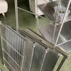 ● 無印良品、ステンレスユニットシェルフ、幅168センチ、キッチンボード、大型キッチン収納の画像