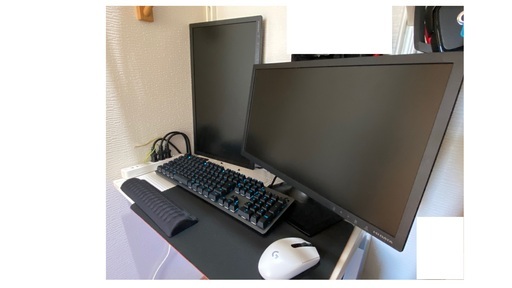 全部入り　ゲーミングパソコン　（自作）モニター2台　本体　マウス　キーボード　配線全て