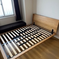無印良品　ベッドフレームダブル　オーク材