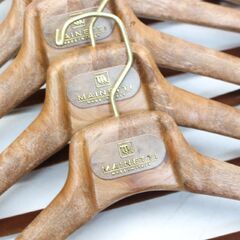 136)MAINETTI マイネッティ ハンガー 40cm ブラウン 18本セット 木製