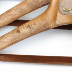 136)MAINETTI マイネッティ ハンガー 40cm ブラウン 18本セット 木製