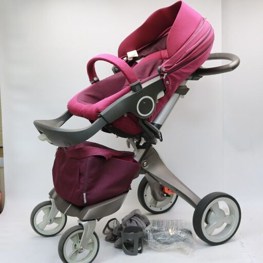 465)STOKKE Xplory ストッケ ベビーカー エクスプローリー 収納バッグ レインカバー ドリンクホルダー付き