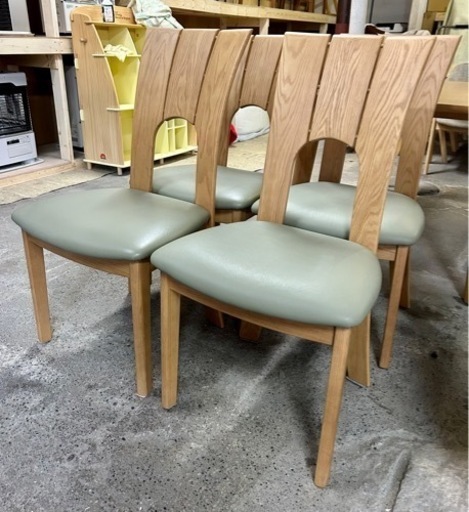 札幌市内配送無料 美品 浜本工芸 ダイニング5点セット テーブル幅150cm チェア4脚