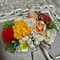 【美品】シャボンフラワー 造花 置物 結婚式 風水【未使用】の画像