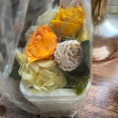 プリザーブドフラワー 置物 造花 風水 オレンジ 結婚式の画像