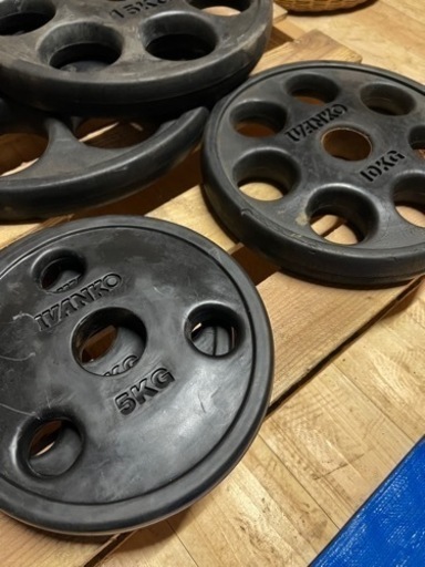 IVANKO イヴァンコ ラバーオリンピックプレートセット 計125Kg 穴径50mm 筋トレ イバンコ バーベルプレート