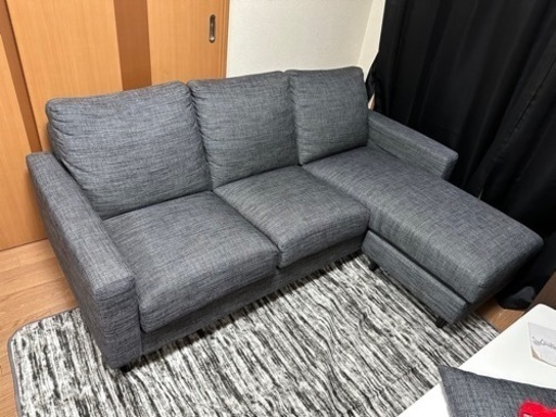 美品！カウチソファ(オットマン付)