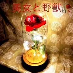 お譲り先決定【超美品】美女と野獣 モチーフ ︎✿ ローズ ガラス...