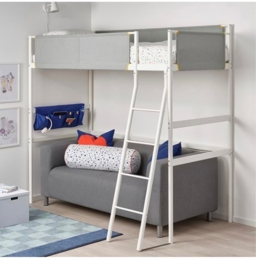 IKEA イケア　VITVAL ヴィトヴァル　ロフトベッドフレーム　w90xd200 【半年使用のため、美品】