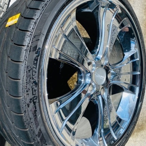 【ジャンク】車アルミホイールタイヤ4本セット19インチ235/35R19 87V 