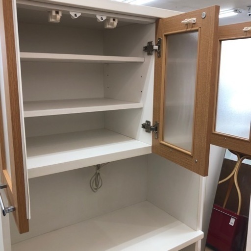 レンジボード 3枚扉 ナチュラル×ホワイト 【トレファク上福岡】