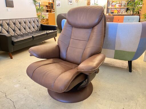 宇都宮でオシャレな家具を探すなら『オトワリバース！』カリモク karimoku Chitano チターノ リクライニングチェア ブラウン リクライナー 中古品