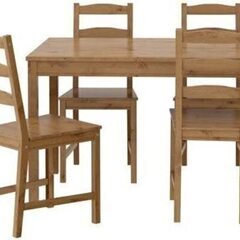 ダイニングテーブルセット IKEA (イケア) JOKKMOKK テーブル＆チェア4脚 アンティークステイン 603.658.03 の画像