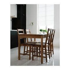ダイニングテーブルセット IKEA (イケア) JOKKMOKK テーブル＆チェア4脚 アンティークステイン 603.658.03 の画像