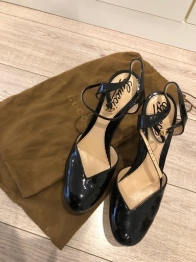 美品　GUCCI グッチ　パンプス　エナメル　厚底