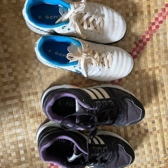 サッカーNIKEトレシュー22.5とadidasスニーカー23