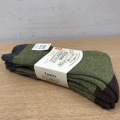 K2302-885 パイル編みソックス 24〜27cm 未使用品の画像