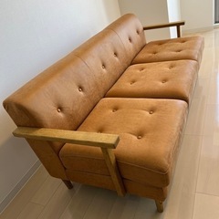 【大幅値下げ！】美品!3人掛けビンテージソファ
