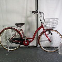 C555☆\10000円☆ 整備済み 中古自転車 アサヒ ママチャリ 赤 3段変速