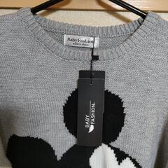 新品未使用品 ミッキー ディズニー セーター グレーの画像