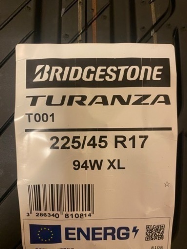 BMW MINI ワーゲン新品2本セット　タイヤ　ブリヂストン　BRIDGESTONE  トランザ　TURANZA T001