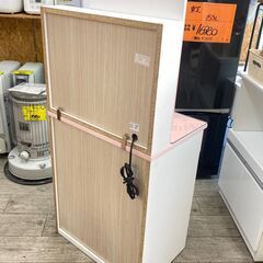 ドレッサー スツール付き ツートンカラー ピンク×ホワイト 収納棚多数 鏡扉収納付き ガラス天板 引出し3個 扉1枚 コンセント2個付 鏡台 化粧台 姫系■横幅60cm×奥行42cm×高さ133㎝■近隣配送無料 買取帝国 志木店の画像