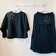 【8点セット】社交ダンス用　ドレス、上下セットアップ（中古）の画像