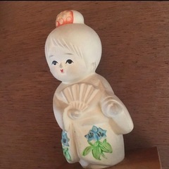 陶器　人形　絵日傘　お土産品　20円/個　※ヤケ汚れありの画像