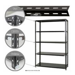 【未使用】キタジマ 
スチールラック NC1200-18-5段 間口1200×奥行450×高さ1800mm ブラックの画像