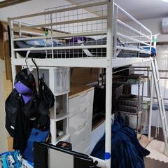IKEAロフトベッド　白　無料で譲ります
