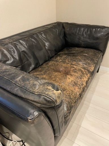 HALOレッジオソファ黒レザー2人掛け