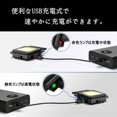 【新品未使用品】小型でも明るい！ COB LEDライト 4モード USB-C充電式 強力磁石付き キャンプ 夜釣りに！の画像